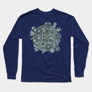 Ernst Haeckel Cerulean Diatoms on Mossy  Water Long Sleeve T-Shirt